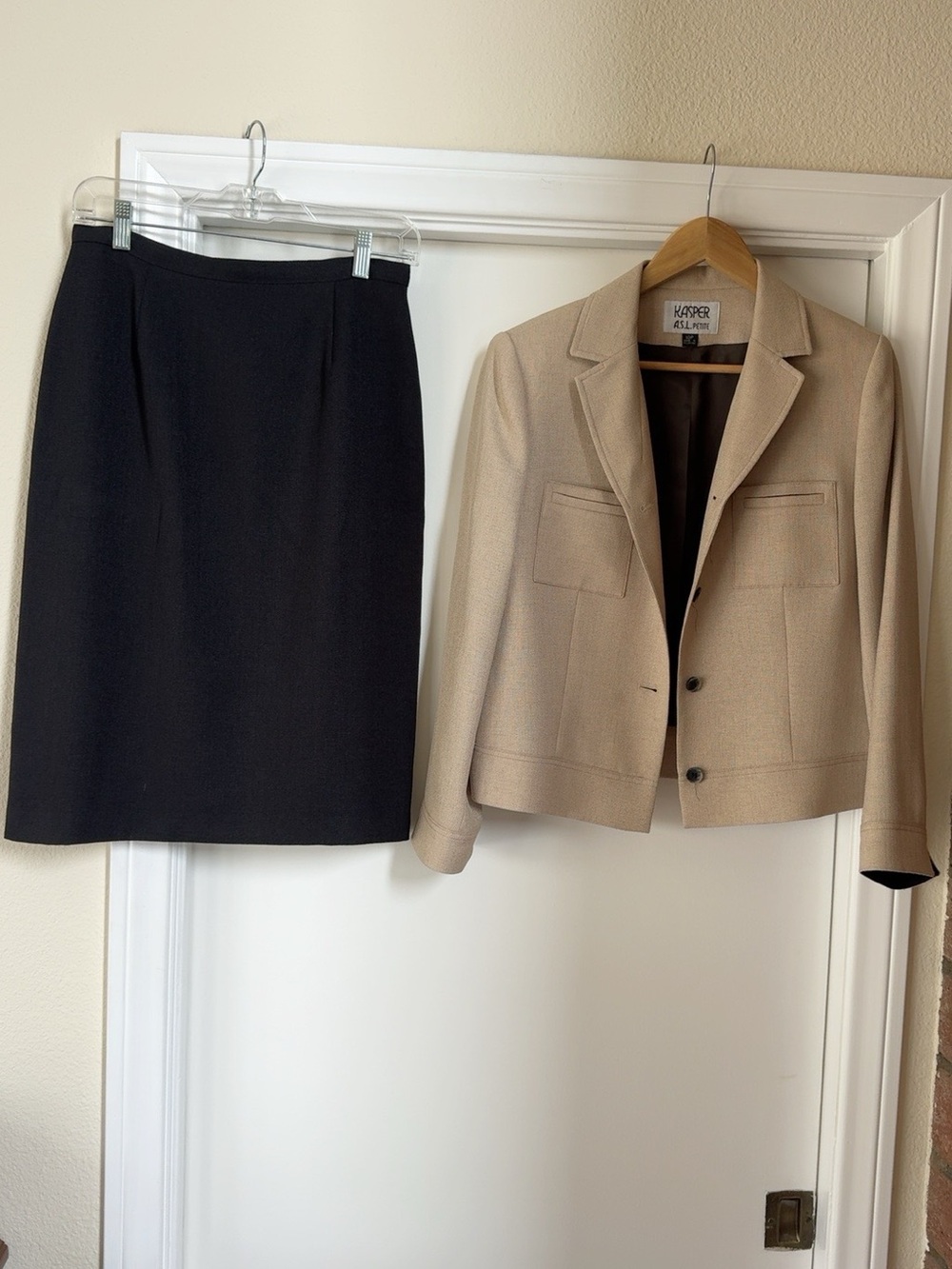 Kasper ASL Petite 2 Piece Skirt Suit Blazer 10P Skirt 8